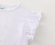 T-shirt branca com manga de folho
