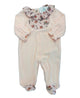 Babygrow de veludo com flores